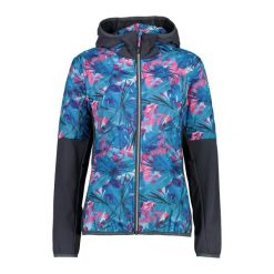 Damska kurtka hybrydowa z kapturem CMP. Niebieskie kurtki sportowe damskie CMP, bez wzorów, z kapturem, trekkingowe. Za 506.50 zł.