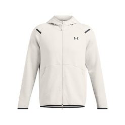 Bluza z kapturem z pełnym zamkiem błyskawicznym Under Armour Unstoppable Fleece. Białe bluzy męskie Under Armour, na zimę, xl, bez wzorów, z materiału, z kapturem. Za 460.75 zł.