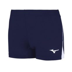 Spodenki siatkarskie damskie Mizuno High-Kyu Tight Navy. Niebieskie szorty sportowe damskie Mizuno, xl, bez wzorów, z materiału, sportowe, do siatkówki. Za 69.99 zł.
