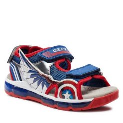 Sandały Geox. Niebieskie sandały chłopięce Geox, bez zapięcia. Za 349.99 zł.