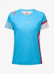 Koszulka biegowa damska La Sportiva Flow T-Shirt. Niebieskie t-shirty damskie La Sportiva, l, bez wzorów, z materiału, eleganckie, bez kołnierzyka. Za 318.99 zł.