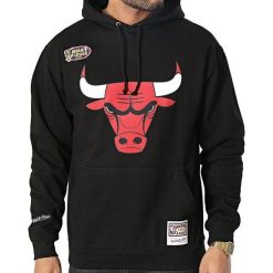Bluza męska do koszykówki Mitchell & Ness Chicago Bulls czarna. Czarne bluzy sportowe męskie Mitchell & Ness, m, bez wzorów, bez kaptura, do koszykówki. Za 356.00 zł.