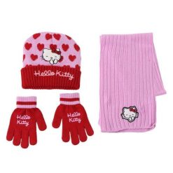 Czapki, szaliki i rękawiczki HELLO KITTY Różowy. Czerwone rękawiczki dziecięce Hello Kitty, bez wzorów. Za 90.35 zł.