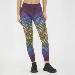 Legginsy do treningu damskie NETMESH. Fioletowe legginsy damskie ELPLAYER, bez wzorów, z dżerseju, na fitness i siłownię. W wyprzedaży za 84.50 zł.