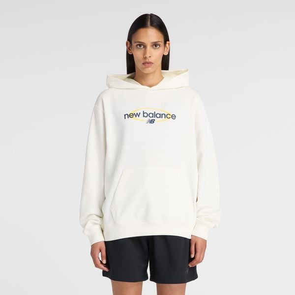 Bluza damska New Balance WT61150XSST – biała. Białe bluzy damskie New Balance, m, bez wzorów, z bawełny, z kapturem. Za 279.99 zł.