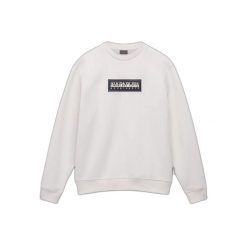 Bluza z logo Napapijri B-Box C. Białe bluzy męskie Napapijri, l, bez wzorów, z materiału, bez kaptura. Za 295.00 zł.