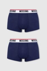 MOSCHINO Granatowe bokserki męskie 3PACK, Rozmiar XXL. Niebieskie bokserki męskie MOSCHINO, m, bez wzorów, z bawełny. W wyprzedaży za 169.99 zł.