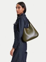 Calvin Klein Torebka Ck Medium Shoulder Bag LV04F3522G Zielony ciemny. Zielone torebki do ręki damskie Calvin Klein, bez wzorów, ze skóry, bez dodatków. Za 569.99 zł.