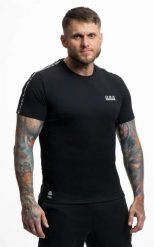 T-Shirt bawełniany Premium z lampasami Classic DBX Bushido. Czarne t-shirty męskie DBX BUSHIDO, l, bez wzorów, z bawełny, klasyczne, bez kołnierzyka. Za 109.99 zł.