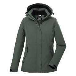 Damska kurtka narciarska Killtec Kow 357. Szare kurtki snowboardowe damskie KILLTEC, bez wzorów, z kapturem, narciarskie. Za 513.95 zł.