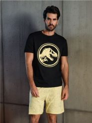 Piżama Jurassic World - kremowy. Białe piżamy męskie Sinsay, l, bez wzorów, z bawełny, bez ramiączek. Za 49.99 zł.