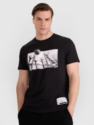 4F T-shirt regular z nadrukiem siatkarskim męski - czarny 3XL. Czarne koszulki sportowe męskie 4f, l, bez wzorów, z bawełny, bez kołnierzyka, bez ramiączek, do siatkówki. W wyprzedaży za 39.99 zł.