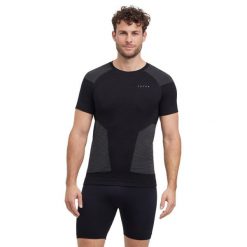 Koszulka Falke Wool-Tech Light. Czarne koszulki sportowe męskie Falke, m, bez wzorów, z elastanu, bez kołnierzyka, bez ramiączek. Za 400.00 zł.