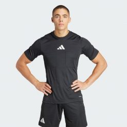 Koszulka Referee 24. Czarne koszulki sportowe męskie Adidas, s, bez wzorów, z materiału, bez kołnierzyka, bez ramiączek, do piłki nożnej. Za 219.00 zł.