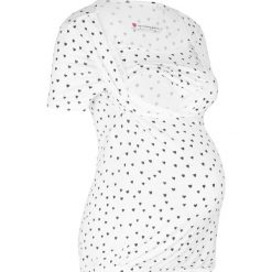 Shirt ciążowy i do karmienia, z koronką bonprix biel wełny z nadrukiem. Bluzki damskie marki bonprix. Za 79.99 zł.