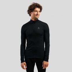 T-shirt thermique Odlo T-shirt thermique col roul manches longues Active Warm. Czarne t-shirty męskie Odlo, na zimę, l, bez wzorów, z materiału, bez kołnierzyka. Za 224.39 zł.