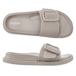 Chaussons Holster Laze - Confort vegan - Approuvés par les podologues -. Szare klapki damskie HOLSTER, bez wzorów, bez obcasa. Za 189.00 zł.