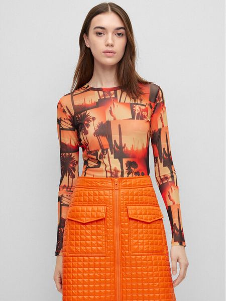 Hugo Bluzka 50489194 Kolorowy Slim Fit. Bluzki damskie Hugo, s, bez wzorów, z syntetyku, bez kołnierzyka, bez ramiączek. Za 259.99 zł.