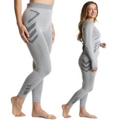 Spodnie termoaktywne damskie KADVA ALPINESTEP BAMBOO THERMO LIGHT PLUS bezszwowe. Szare spodnie snowboardowe damskie KADVA, bez wzorów, sportowe, narciarskie. Za 59.99 zł.