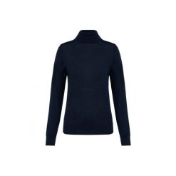 Damski sweter z merynosów z golfem Kariban Premium. Niebieskie swetry damskie KARIBAN, na zimę, m, bez wzorów, z tkaniny, eleganckie, bez kołnierzyka, bez ramiączek, bez kaptura. Za 299.00 zł.