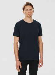 PAKO LORENTE – Granatowy gładki T-shirt Basic. Niebieskie t-shirty męskie Pako Lorente, m, bez wzorów, z bawełny, klasyczne, bez kołnierzyka. Za 99.99 zł.
