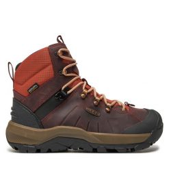 Trekkingi Keen. Brązowe obuwie sportowe damskie Keen, bez wzorów, z polaru, trekkingowe. Za 649.99 zł.