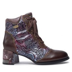 Botki Laura Vita. Brązowe botki damskie Laura Vita, bez obcasa, na słupku, bez zapięcia. Za 439.99 zł.