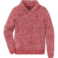 Sweter z szalowym kołnierzem Regular Fit bonprix czerwony melanż. Swetry przez głowę męskie marki bonprix. Za 44.99 zł.