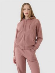 4F Bluza dresowa rozpinana z kapturem damska - brązowa XL. Brązowe bluzy damskie 4f, xl, bez wzorów, z bawełny, sportowe, bez kołnierzyka, bez ramiączek, z kapturem. W wyprzedaży za 99.99 zł.