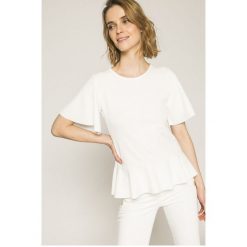 Morgan - Top. Białe t-shirty damskie Morgan, s, bez wzorów, z elastanu, casualowe, bez kołnierzyka. W wyprzedaży za 59.90 zł.