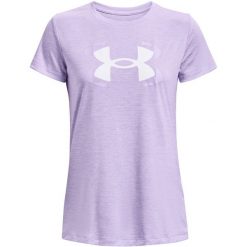 Koszulka damska Under Armour Tech Twist Graphic SSC. Fioletowe koszulki sportowe damskie Under Armour, m, bez wzorów, sportowe, bez kołnierzyka. Za 99.90 zł.