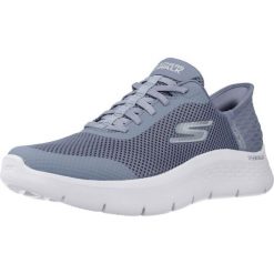 Buty SKECHERS SLIP-INS GO WALK FLEX Niebieski. Białe trampki i tenisówki damskie Skechers, bez wzorów, z materiału, bez zapięcia. Za 294.99 zł.