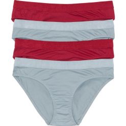 Figi (4 pary), bawełna organiczna bonprix ciemnoczerwono-srebrnoszary. Czerwone figi damskie bonprix, z bawełny. Za 39.96 zł.