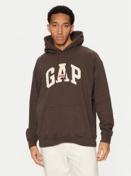 Gap Bluza 534008-01 Brązowy Relaxed Fit. Brązowe bluzy męskie GAP, m, bez wzorów, z bawełny, bez kaptura. Za 259.99 zł.
