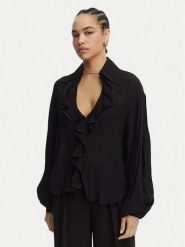 Babylon Bluzka EN0434 Czarny Regular Fit. Czarne bluzki damskie Babylon, bez wzorów, z wiskozy, bez kołnierzyka, bez ramiączek. Za 1,089.00 zł.