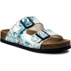 Klapki DR. BRINKMANN - 701155 Weiss/Bleu 3. Białe klapki damskie Dr. Brinkmann, ze skóry ekologicznej. Za 139.00 zł.