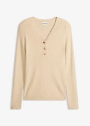 Sweter w prążek z wiskozą. Czarne swetry damskie bonprix, bez wzorów, z wiskozy, eleganckie, bez kołnierzyka, bez ramiączek, bez kaptura. Za 69.99 zł.