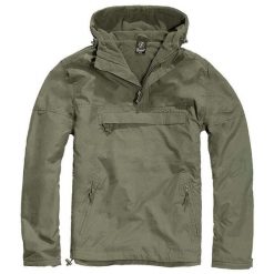 Kurtka sportowa męska Brandit Windbreaker Zimowa. Zielone kurtki męskie Brandit, na zimę, m, bez wzorów, z materiału, klasyczne, z kapturem. Za 299.65 zł.