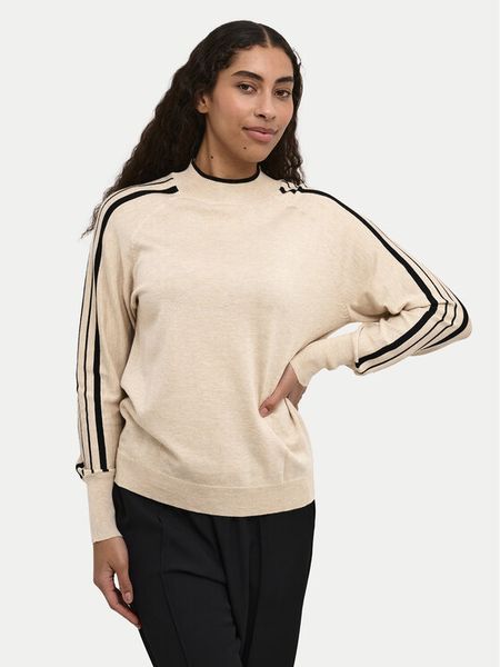 Kaffe Sweter Henriette 10509113 Beżowy Regular Fit. Brązowe swetry damskie Kaffe, xs, bez wzorów, z wiskozy, bez kołnierzyka, bez ramiączek, bez kaptura. Za 129.99 zł.