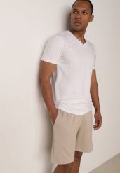 Beżowe Szorty Dresowe z Bawełną i Sznurkami Leofiel. Brązowe szorty męskie Born2be, l, bez wzorów, z bawełny, klasyczne. Za 59.99 zł.