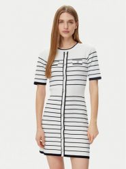 Morgan Sukienka dzianinowa 251-RMELIN Biały Regular Fit. Białe sukienki damskie Morgan, m, bez wzorów, z dzianiny, bez kołnierzyka, bez ramiączek. Za 229.99 zł.