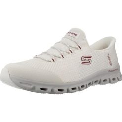 Buty SKECHERS SLIP-INS GLIDE STEP VIBEY Biały. Białe obuwie sportowe damskie Skechers, bez wzorów, z tkaniny, trekkingowe, Skechers Sport. Za 388.99 zł.