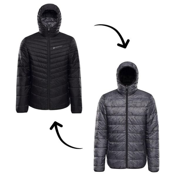 Kurtka męska ocieplana dwustronna Alpine Pro Erom. Czarne kurtki męskie Alpine Pro, m, bez wzorów, z puchu, trekkingowe. W wyprzedaży za 499.00 zł.