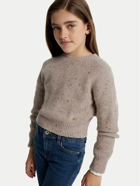 Mayoral Sweter 7305 Brązowy Regular Fit. Brązowe swetry dla dziewczynek Mayoral, bez wzorów, z syntetyku, bez kołnierzyka, bez ramiączek, bez kaptura. Za 89.99 zł.