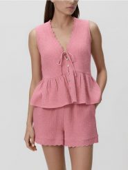 Muślinowe szorty - koralowy. Pomarańczowe szorty damskie Reserved, l, bez wzorów, z bawełny. Za 79.99 zł.