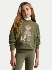 Polo Ralph Lauren Bluza 313B26298001 Zielony ciemny Regular Fit. Zielone bluzy dla dziewczynek Polo Ralph Lauren, bez wzorów, z syntetyku, bez ramiączek, bez kaptura. Za 549.99 zł.