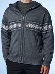 Sweter z kapturem - szary. Szare swetry przez głowę męskie Sinsay, l, bez wzorów, bez kołnierzyka. Za 89.99 zł.