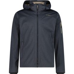 Lekką kurtka z kapturem softshell CMP. Szare kurtki męskie CMP, na jesień, bez wzorów, z materiału, z kapturem. Za 342.55 zł.