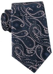 Granatowy Krawat z Jasnoróżowym Wzorem Paisley - Alties. Niebieskie krawaty i muchy Alties, bez wzorów, z tkaniny, eleganckie. Za 55.00 zł.