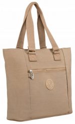 Nylonowy, pojemny shopper damski - Peterson. Torebki shopper damskie Peterson, bez wzorów, z nylonu, bez dodatków. Za 36.00 zł.